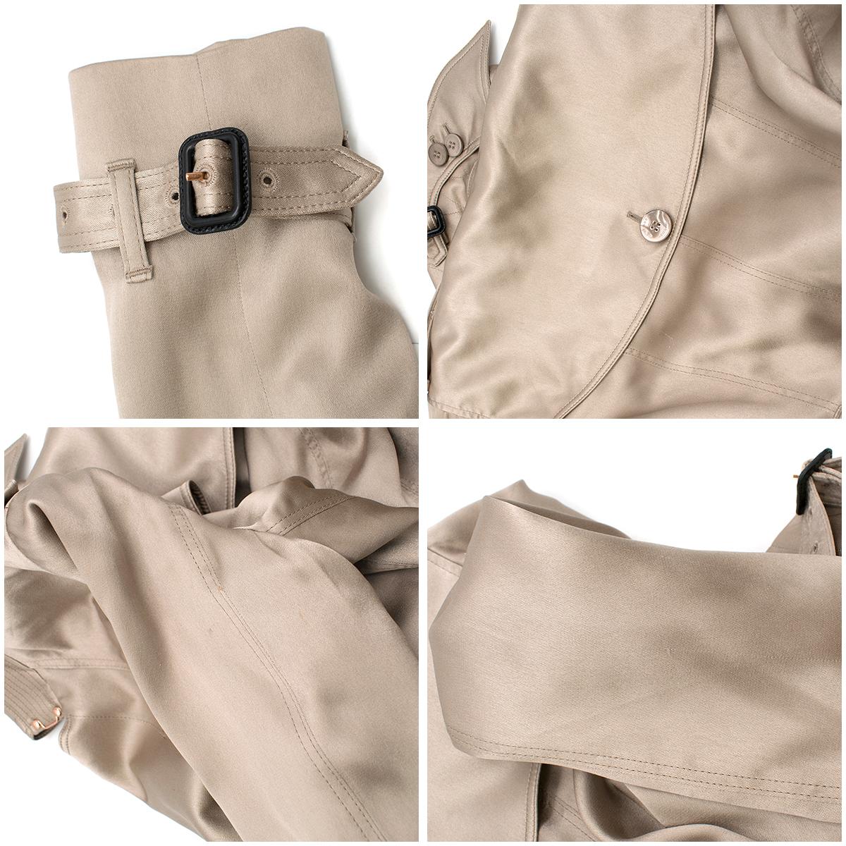 Women's Burberry Metallic Silk Double-Breasted Wrap Trench Coat 10 (UK)