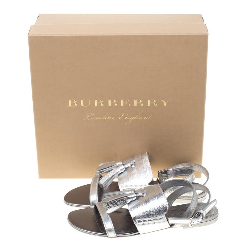 burberry sandals silver