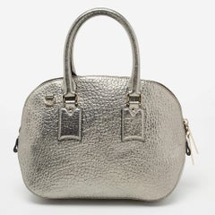 Burberry Borsa Bowler piccola Orchard in pelle argento metallizzato