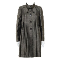Burberry Cappotto al ginocchio con bottoni in tweed metallizzato M