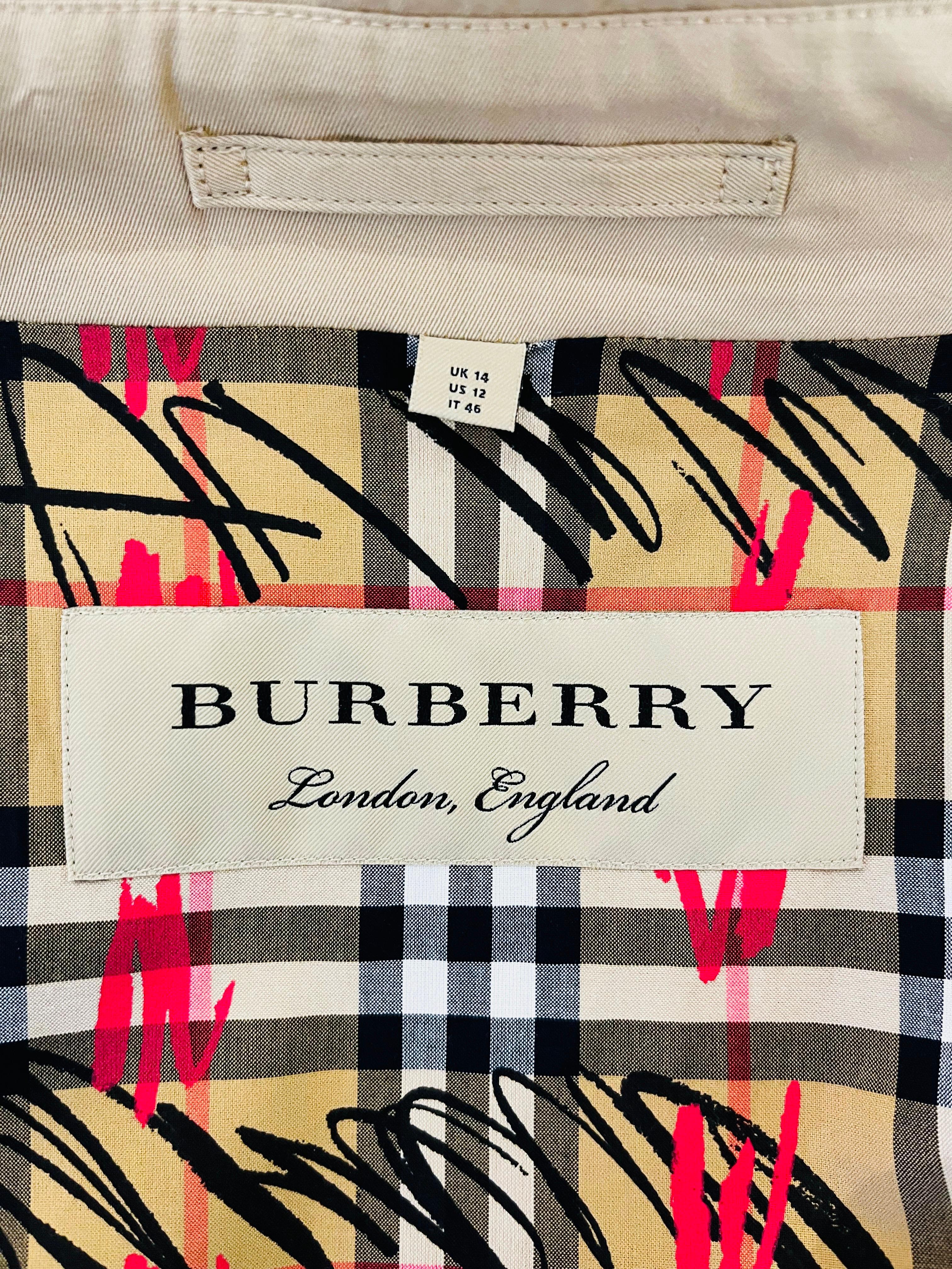 Burberry Mid Length Cotton Trench Coat For Sale 2