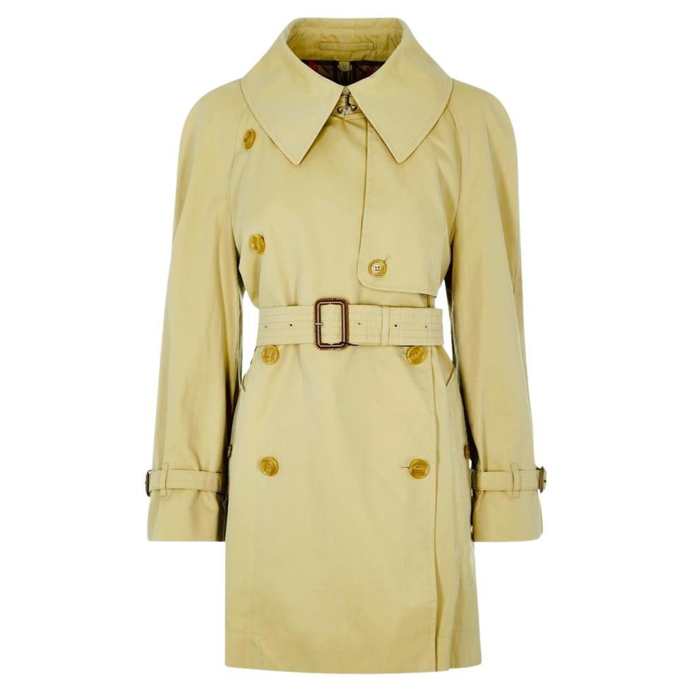 Burberry Mid Length Cotton Trench Coat For Sale