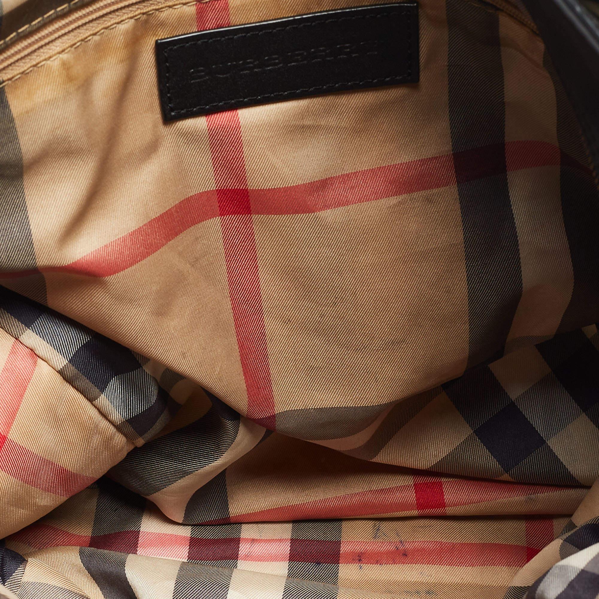 Burberry Military Green Nylon and Leather Buckleigh Tote 10