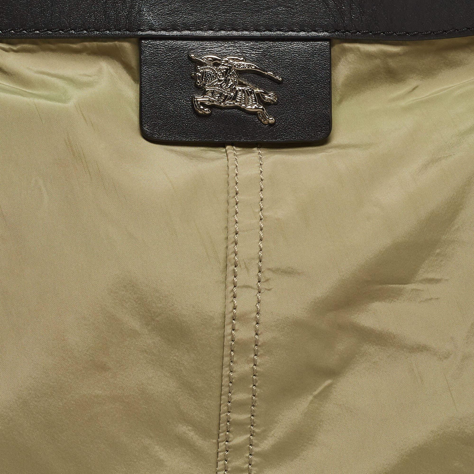 Burberry Military Green Nylon and Leather Buckleigh en vente 5