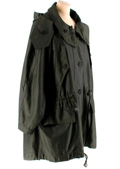 Burberry Military Green Wool-Blend Drawstring Coat M