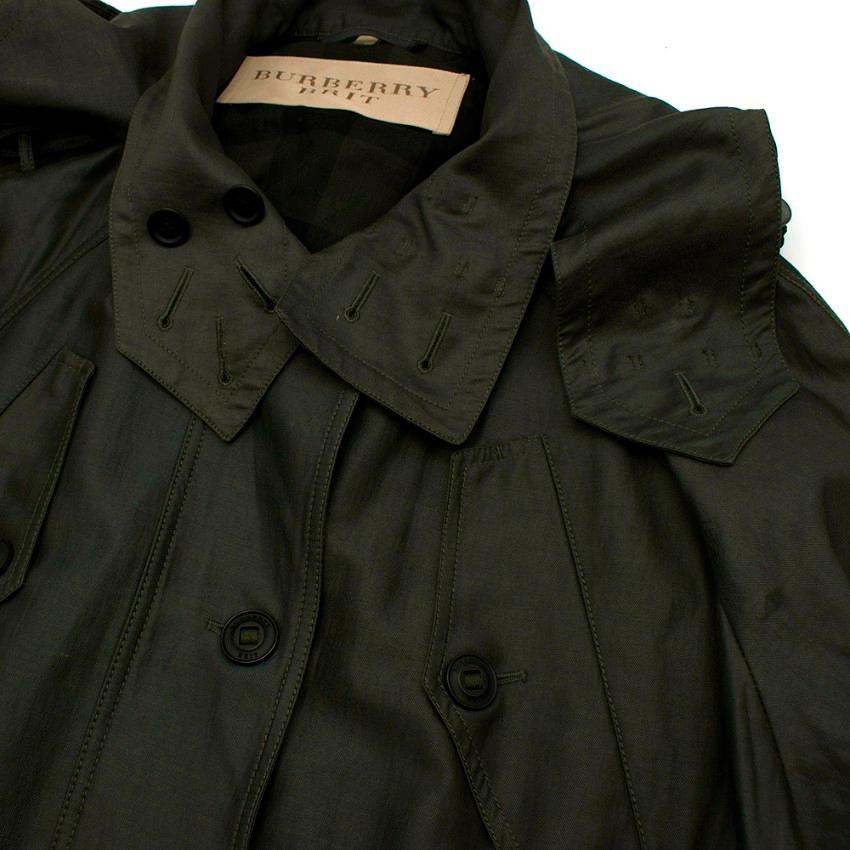 Burberry Military Green Wool-Blend Drawstring Coat M 1