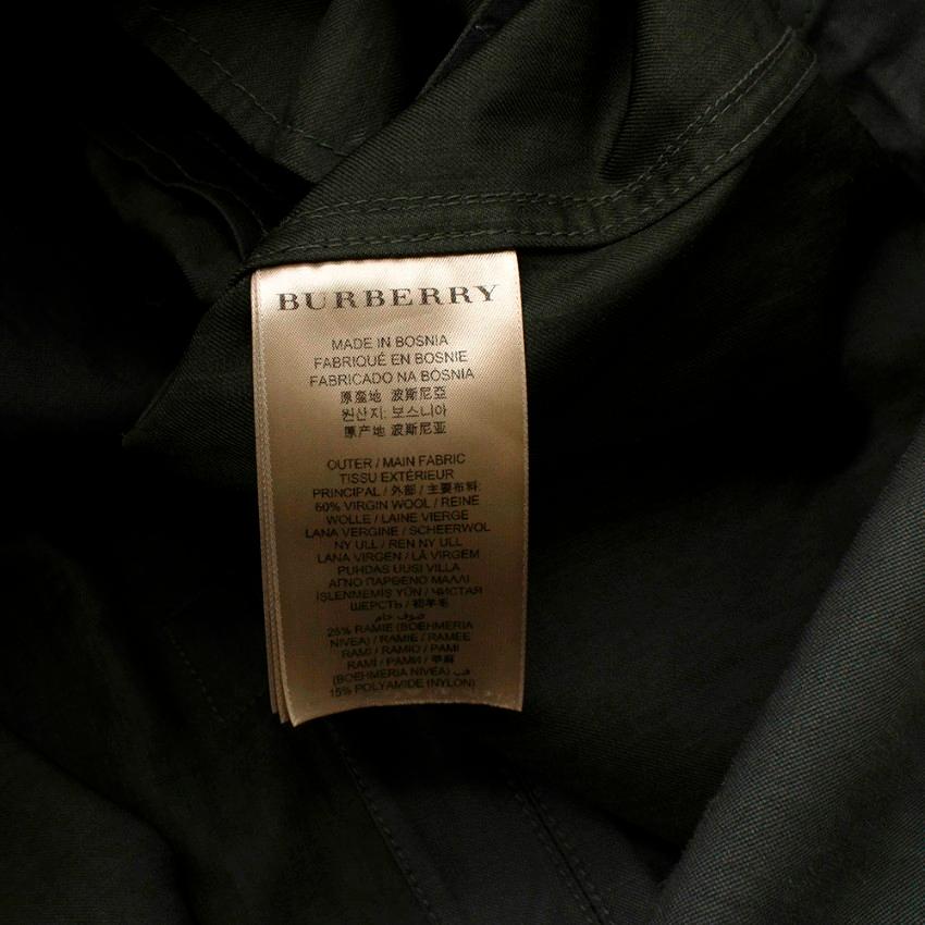 Burberry Military Green Wool-Blend Drawstring Coat M 4