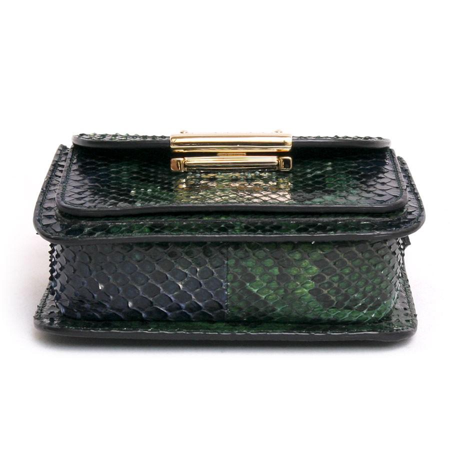 Cute mini BURBERRY bag in python leather, delivered in its original  dustbag

Condition: very good
Made in Italy
Material: python leather
Interior: black monogram canvas
Color: green
Dimensions: 16 x 13 x 4 cm
Shoulder strap (removable and