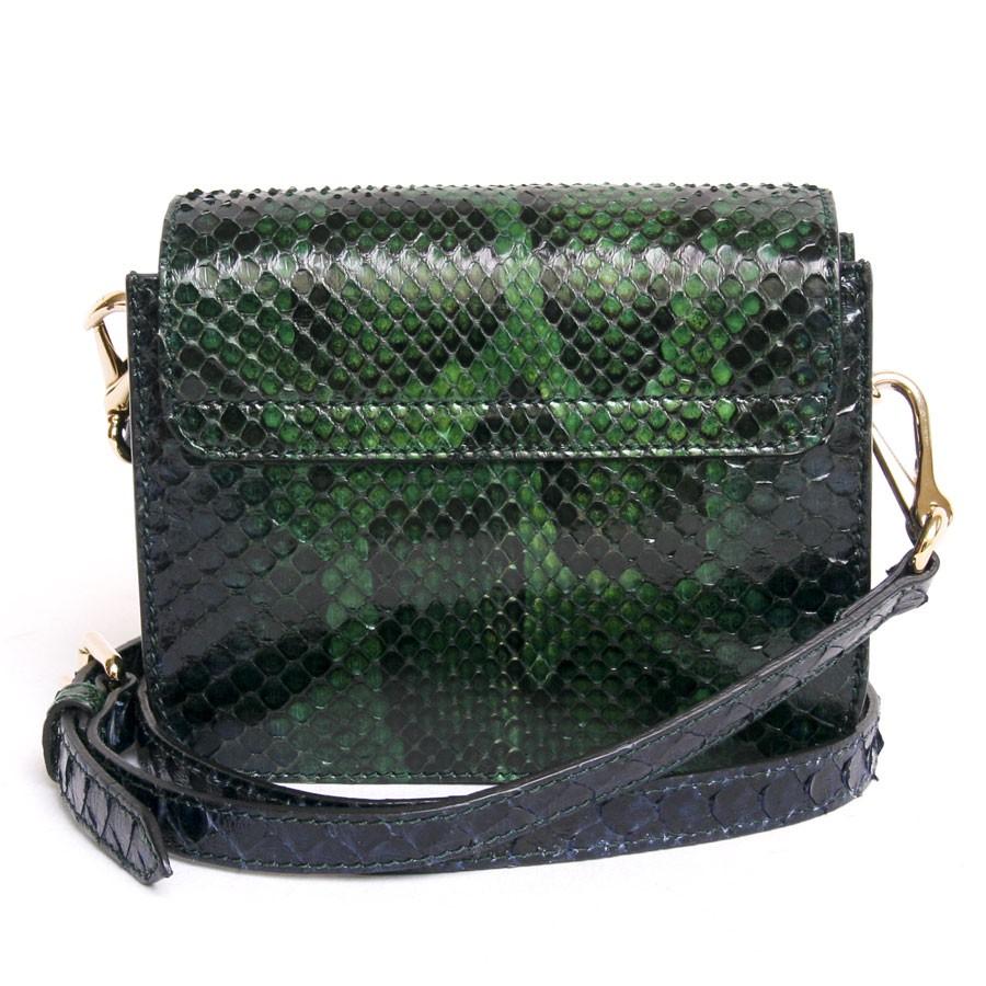 Women's or Men's Burberry Mini Green Python Bag For Sale