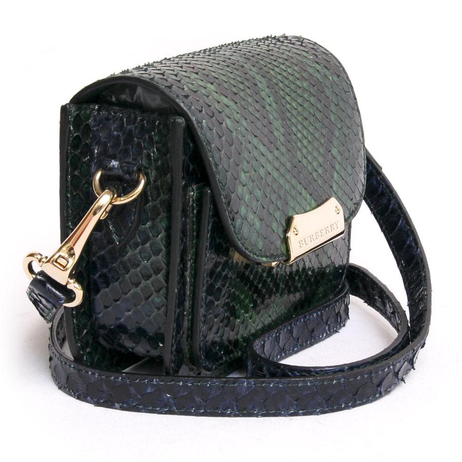 Burberry Mini Green Python Bag For Sale 3