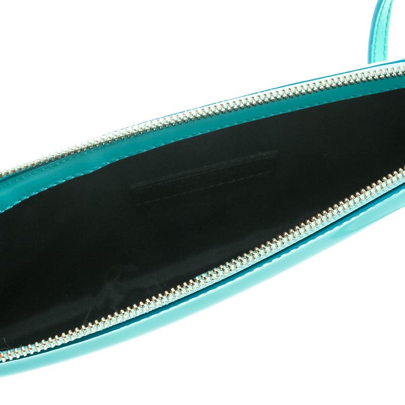 Burberry Mint Green Patent Leather Parmoor Clutch 7