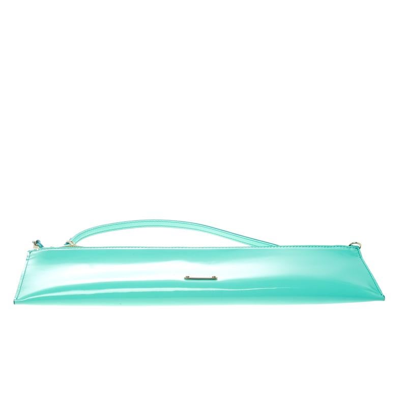 Burberry Mint Green Patent Leather Parmoor Clutch 1