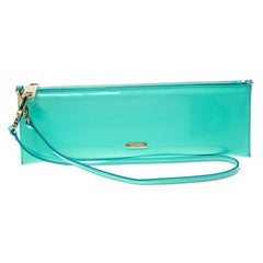 Burberry Mint Green Patent Leather Parmoor Clutch