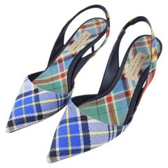 Burberry Monogram Sling-back Pumps EU 38.5