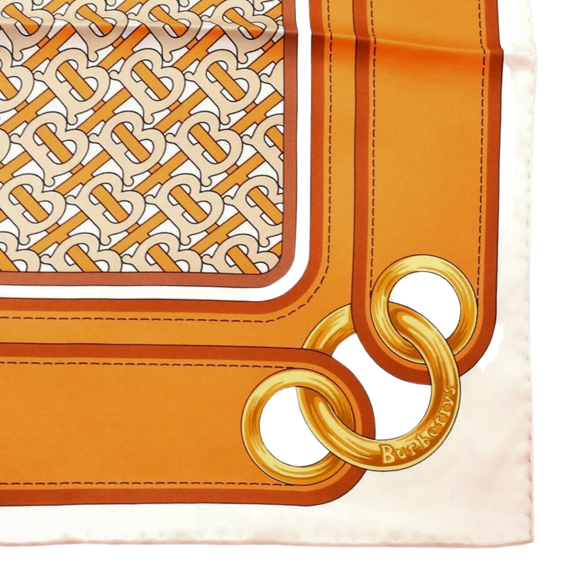 Burberry Montage-print Logo Silk Twill Scarf In New Condition For Sale In Montreal, Quebec