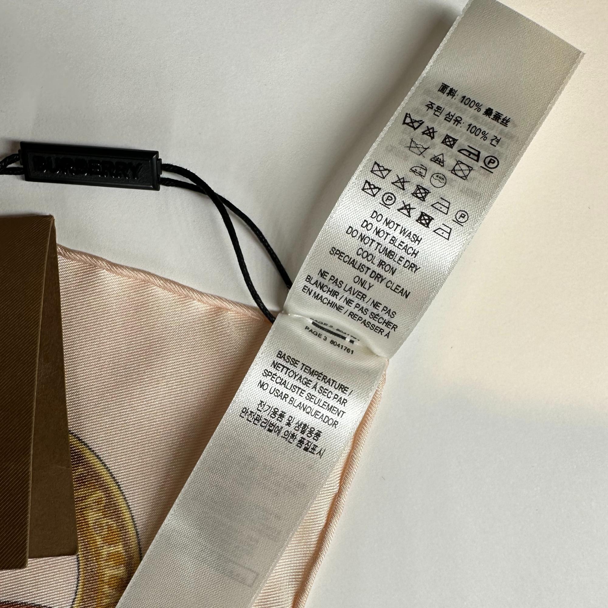 Burberry Montage-print Logo Silk Twill Scarf For Sale 3
