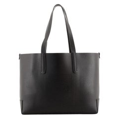 Burberry Motif Tote Embossed Leather Medium