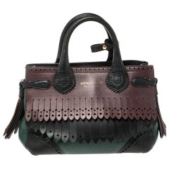 Burberry Multicolor Brogue Leather Banner Fringe Tote
