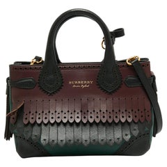 Burberry Multicolor Brogue Leather Small Banner Fringe Tote