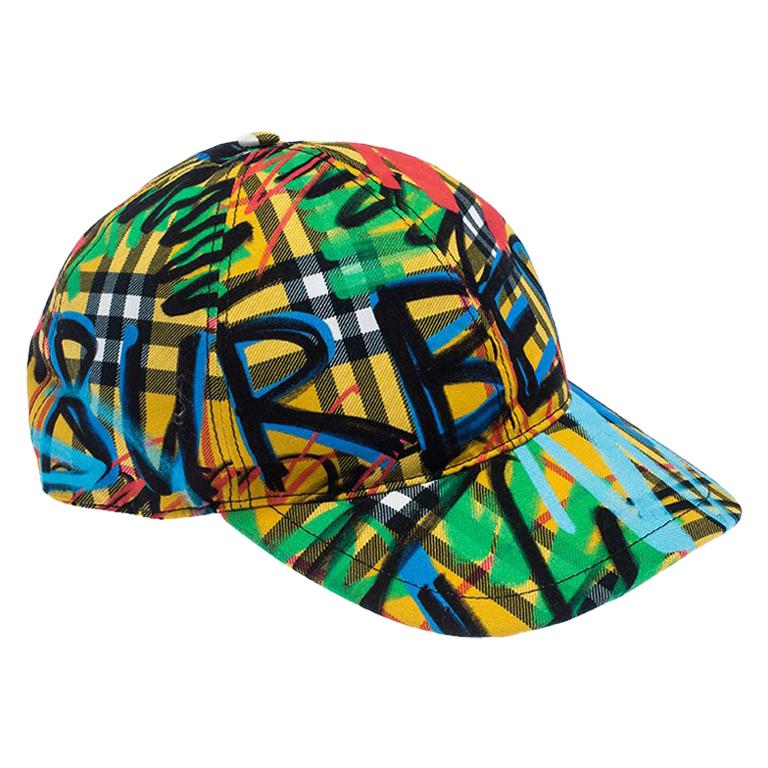 Burberry Multicolor Canvas Burby Fronts Cap M-L For Sale at 1stDibs