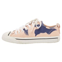Burberry Multicolor Canvas Lace Up Sneakers Size 38