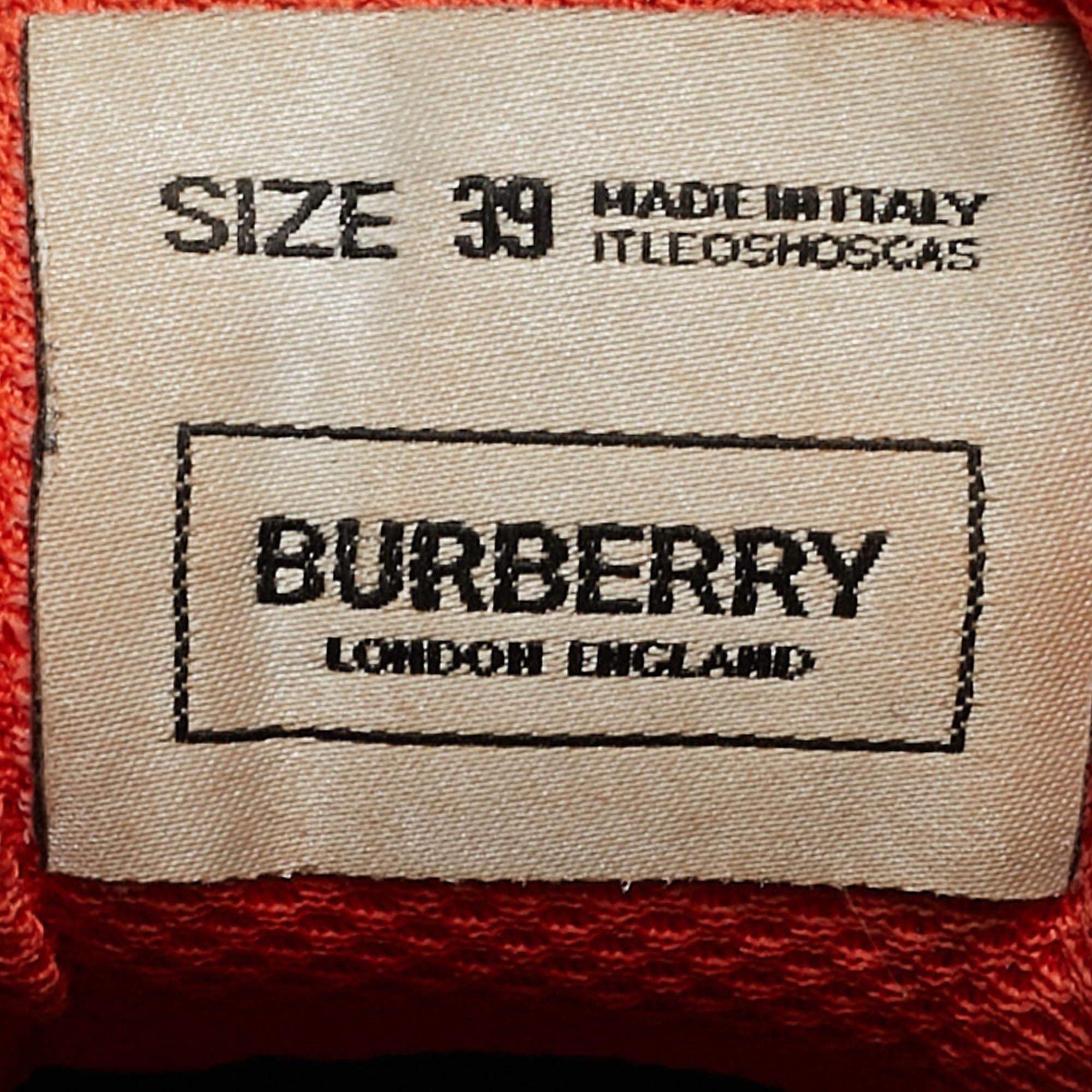 Burberry Multicolor Canvas Low Top Sneakers Size 39 For Sale 5