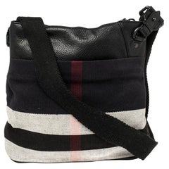 Burberry Multicolor Check Canvas and Leather Messenger Bag