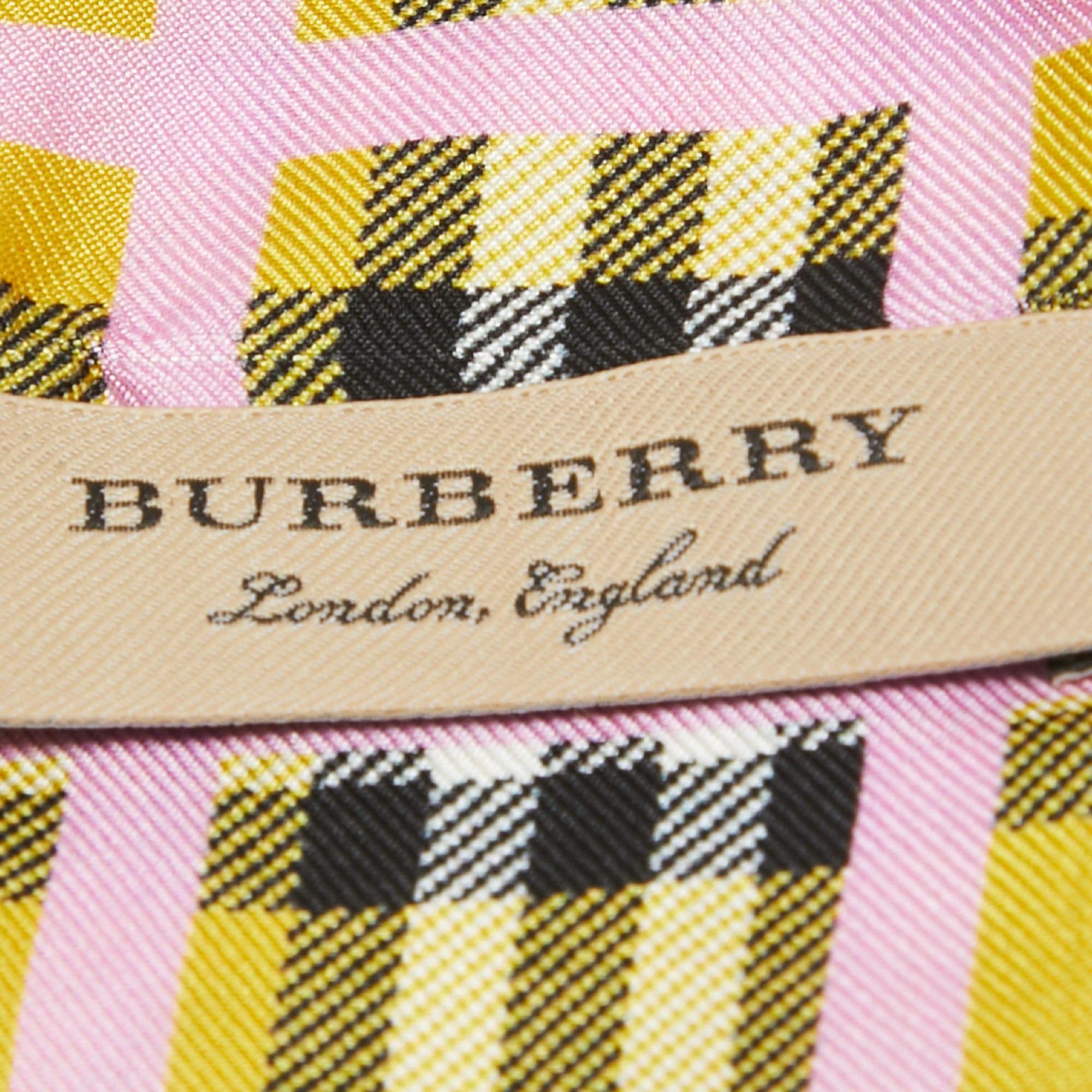 Donna Burberry Twilly in seta con stampa a quadri multicolore in vendita