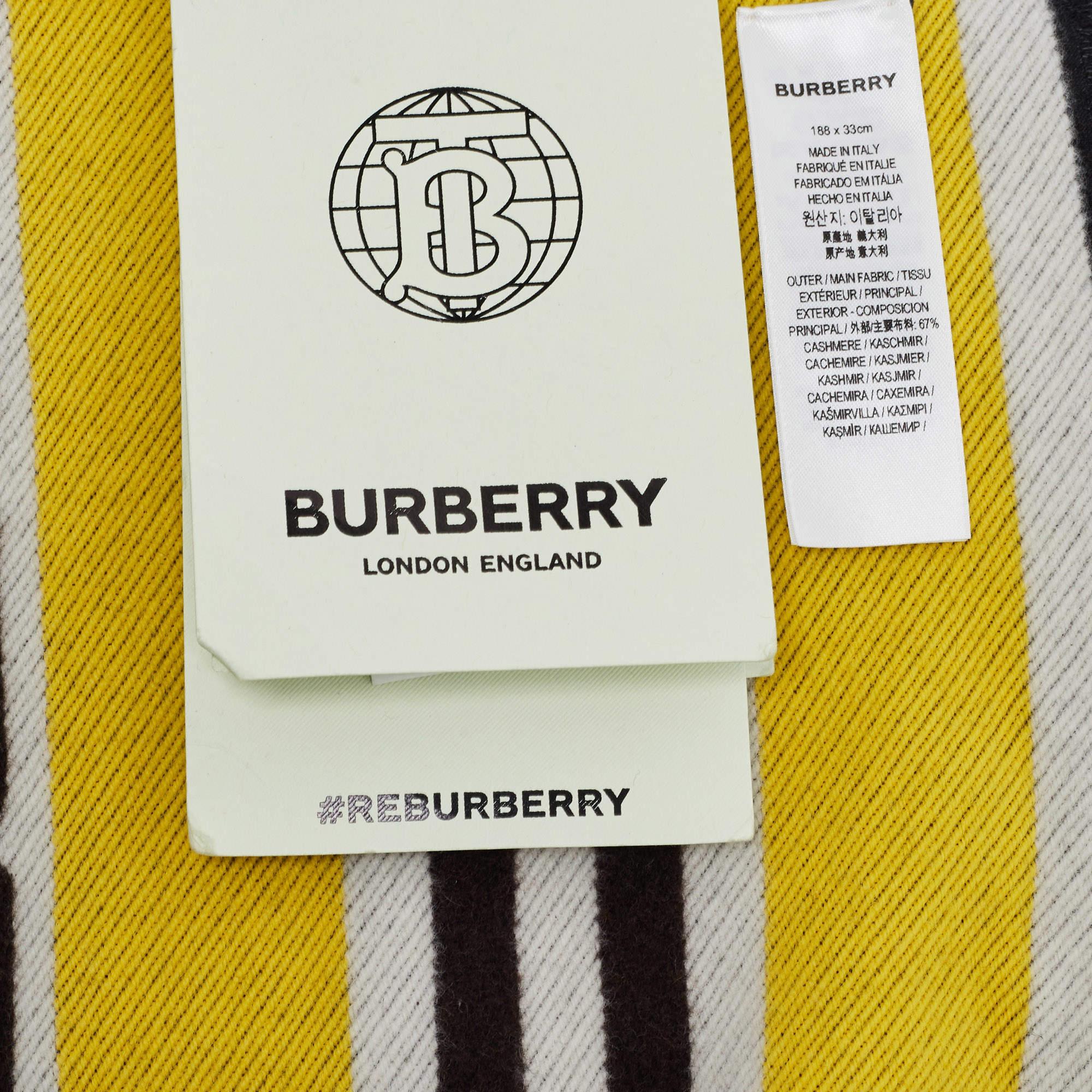 Women's Burberry Multicolor Checkboard Football Patterned Cashmere Scarf