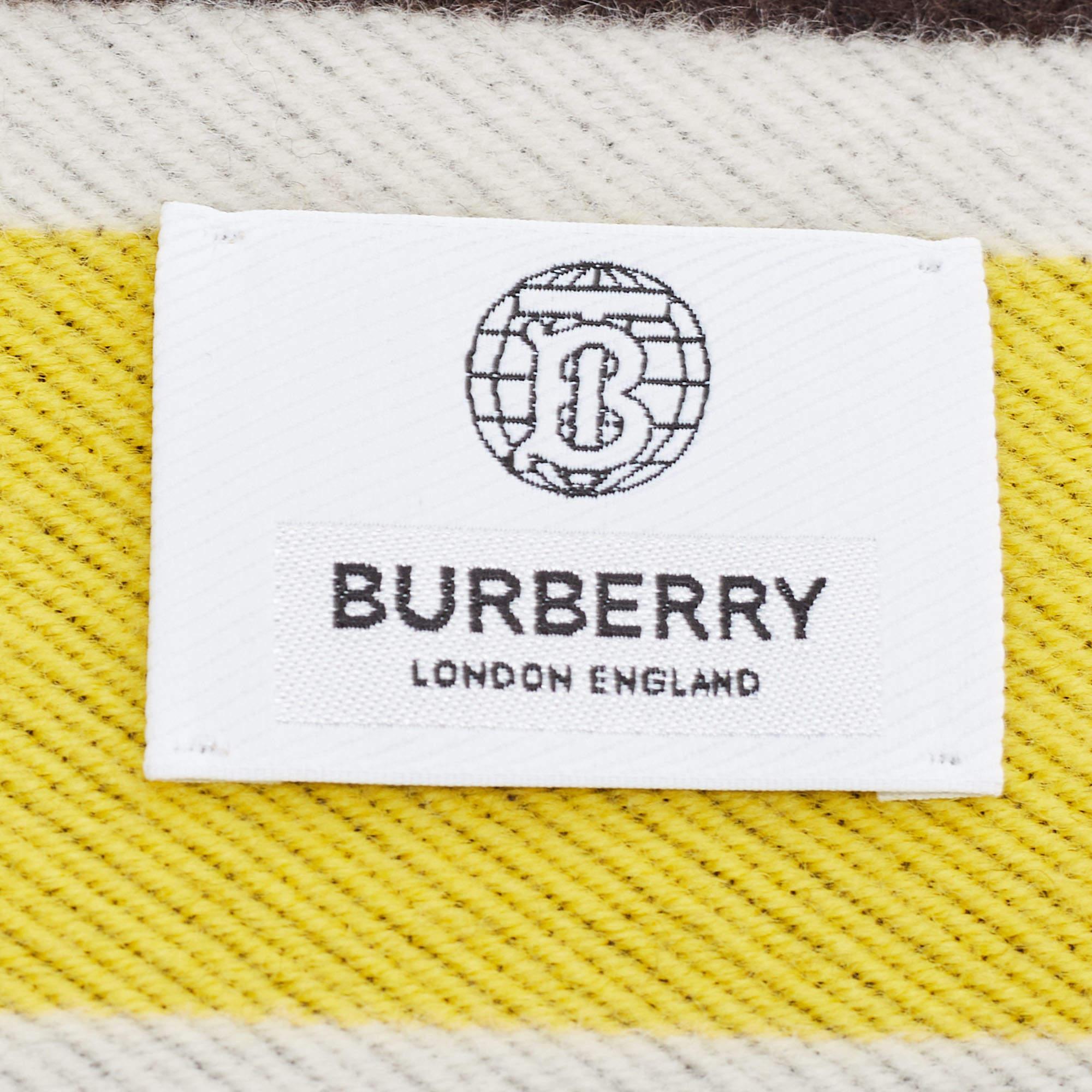 Women's Burberry Multicolor Checkboard Football Patterned Cashmere Scarf