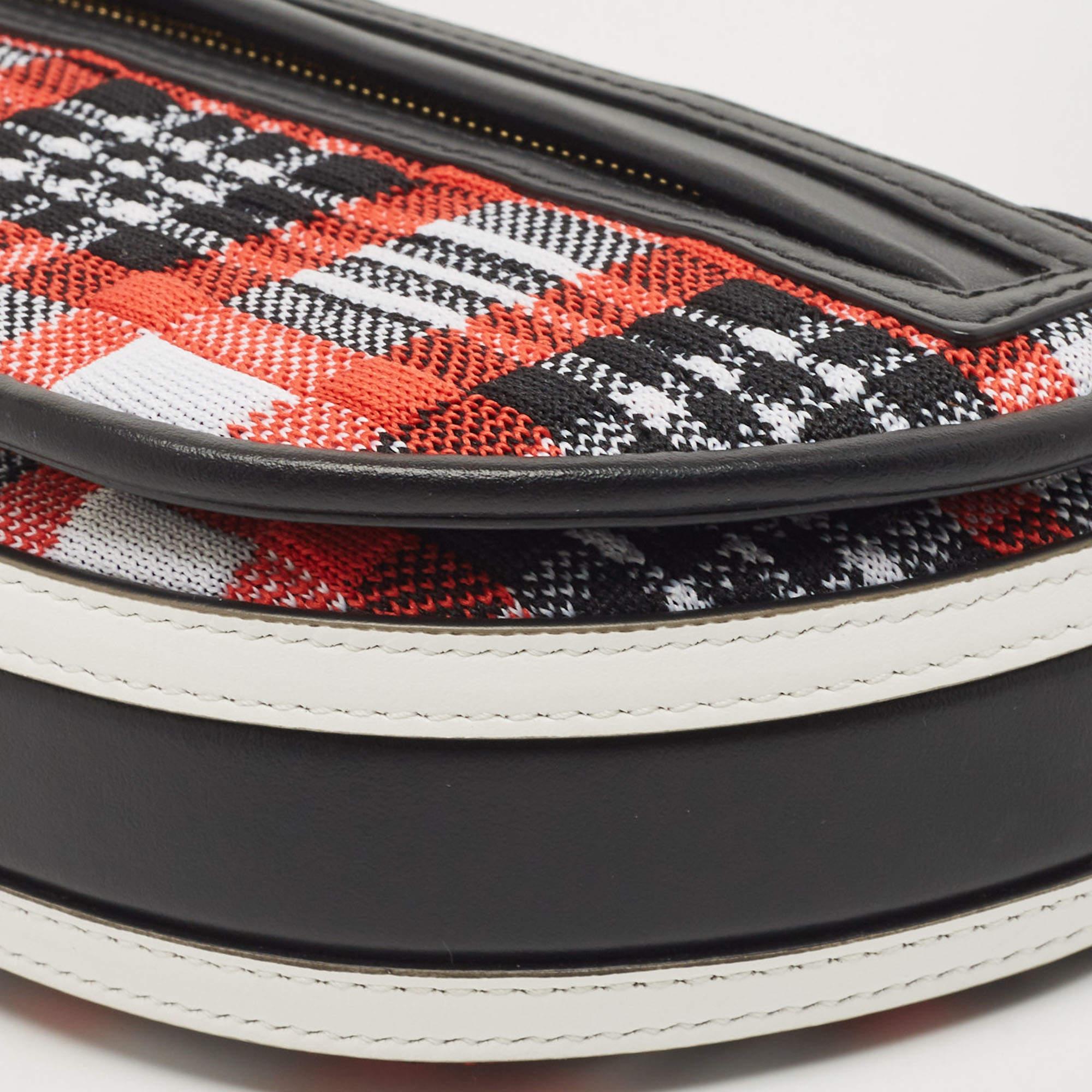 Burberry Multicolor Checkered Fabric and Leather Mini Olympia Shoulder Bag In New Condition In Dubai, Al Qouz 2