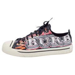Burberry Multicolor Coated Canvas Kingly Sneakers Size 40