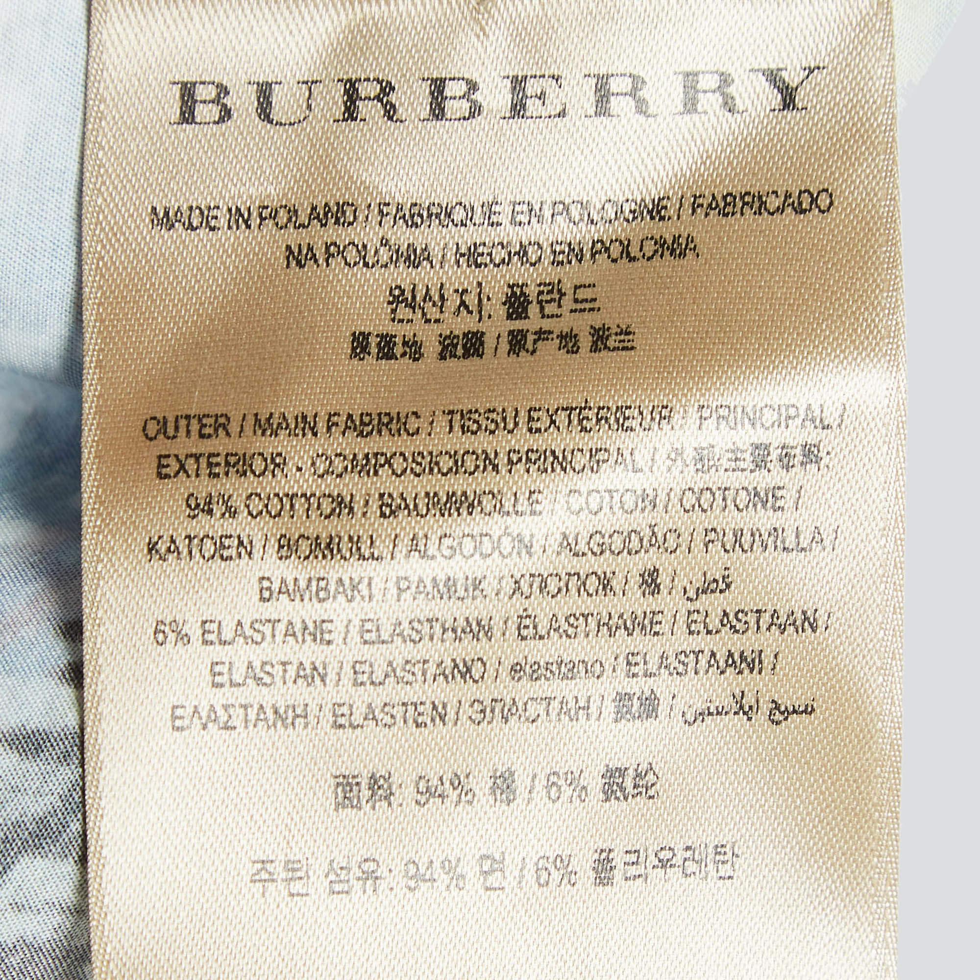 Burberry Multicolor Cotton Tie-Up Neck Full Sleeve Top M im Angebot 1