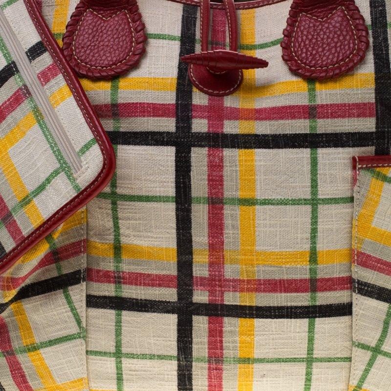 Women's Burberry Multicolor House Check Canvas Tote