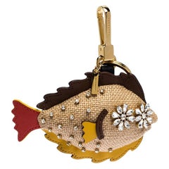 Burberry Multicolor Jute and Leather The Sole Fish Charm