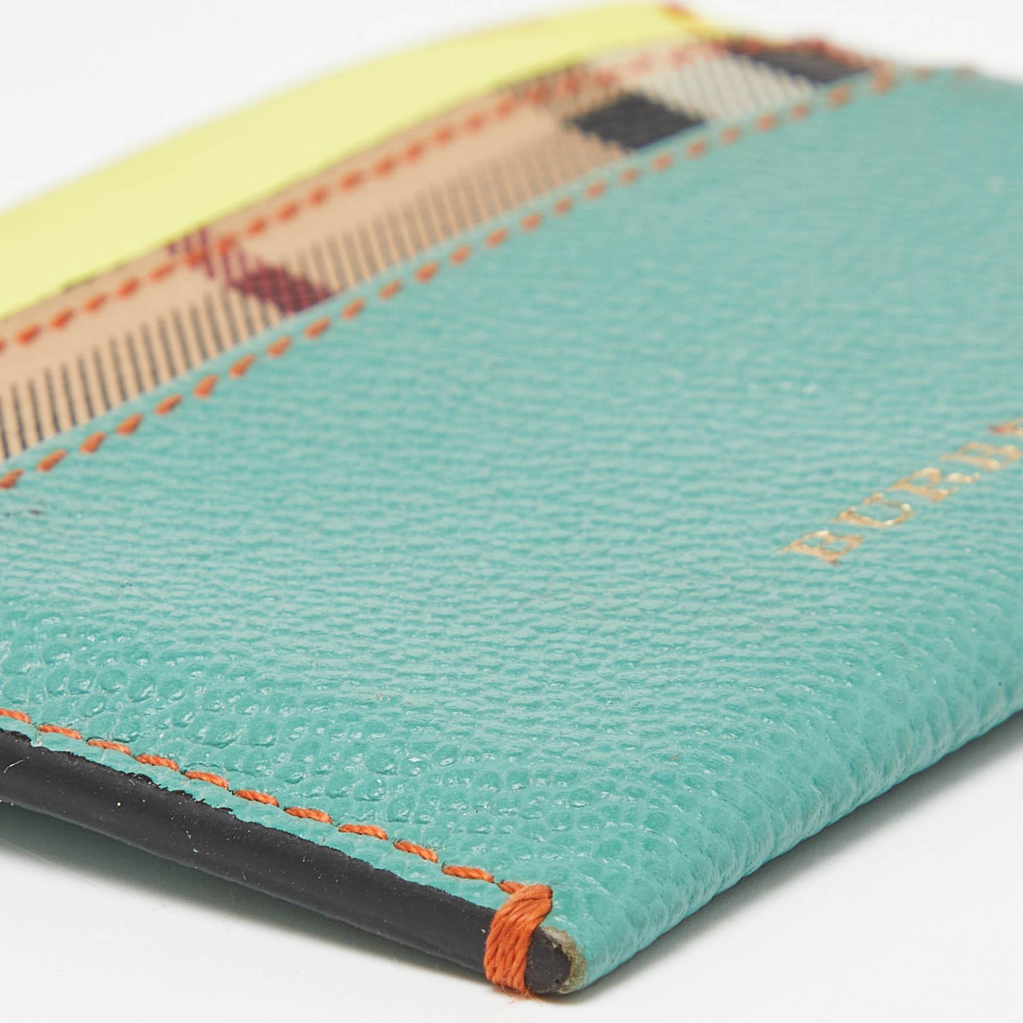 Burberry Multicolor Leather and Coated Canvas Card Holder For Sale 5