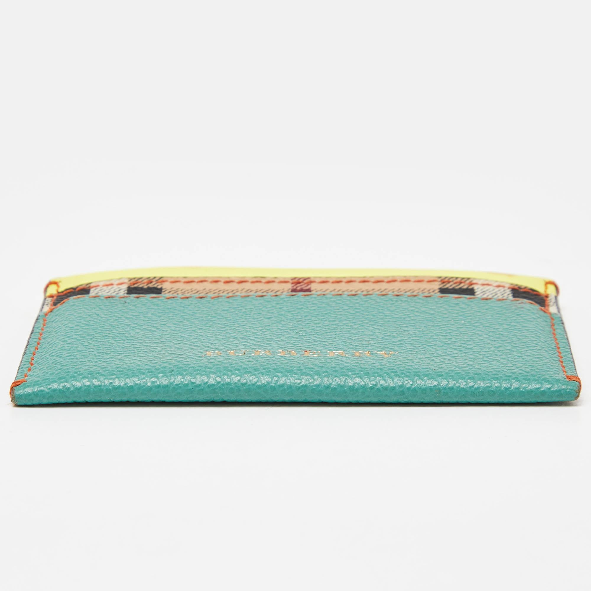 Burberry Multicolor Leather and Coated Canvas Card Holder For Sale 1