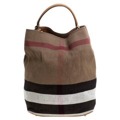 Burberry Multicolor Nova Check Canvas and Leather Ashby Hobo