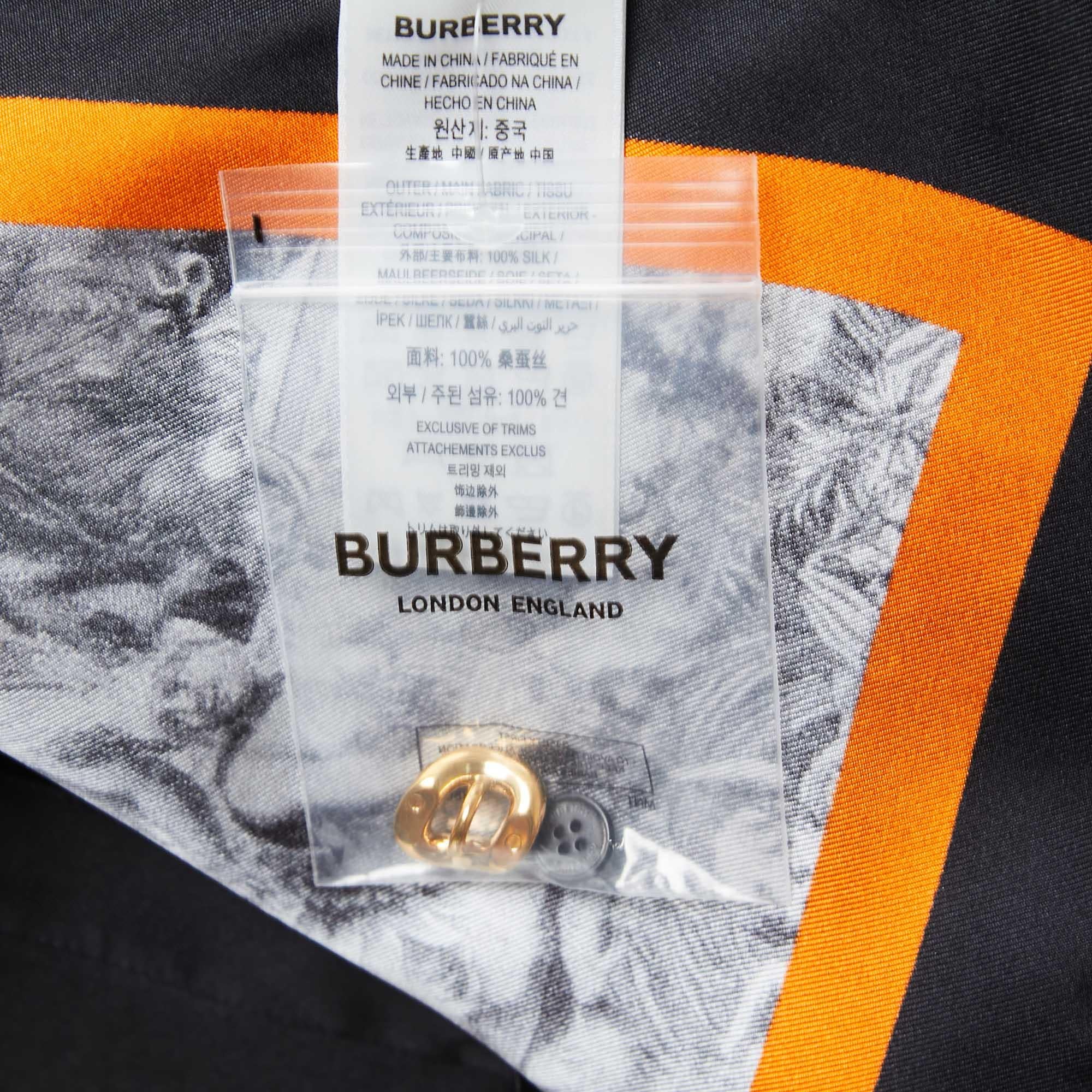 Burberry Multicolor Print Silk Button Front Shirt Blouse M In New Condition In Dubai, Al Qouz 2