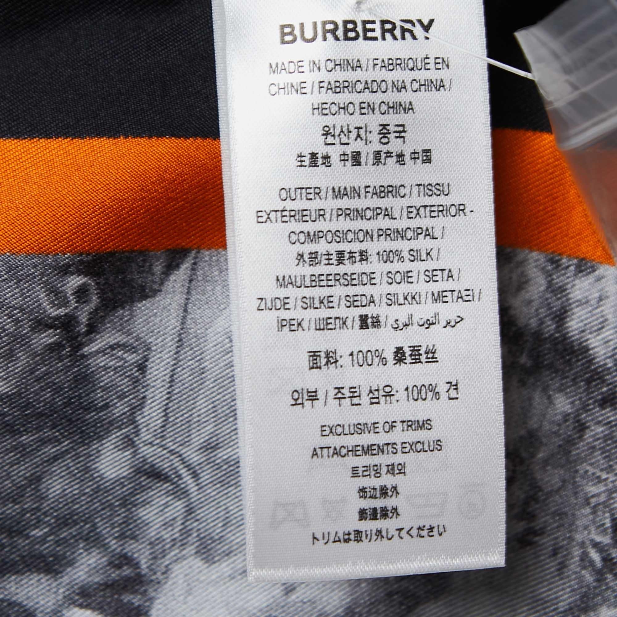 Women's Burberry Multicolor Print Silk Button Front Shirt Blouse M