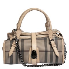 Burberry Multicolor Smoked Check PVC Chain Detail Bartow Bowling Bag