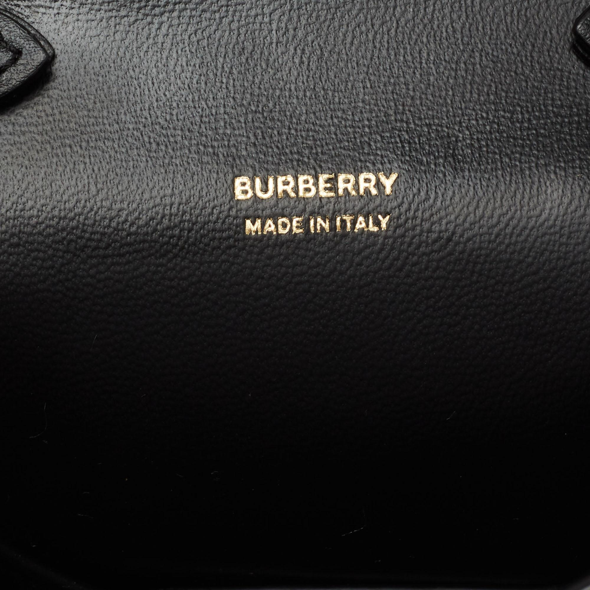 Burberry Multicolor Tartan Print Nylon and Leather Micro Olympia Crossbody Bag 1