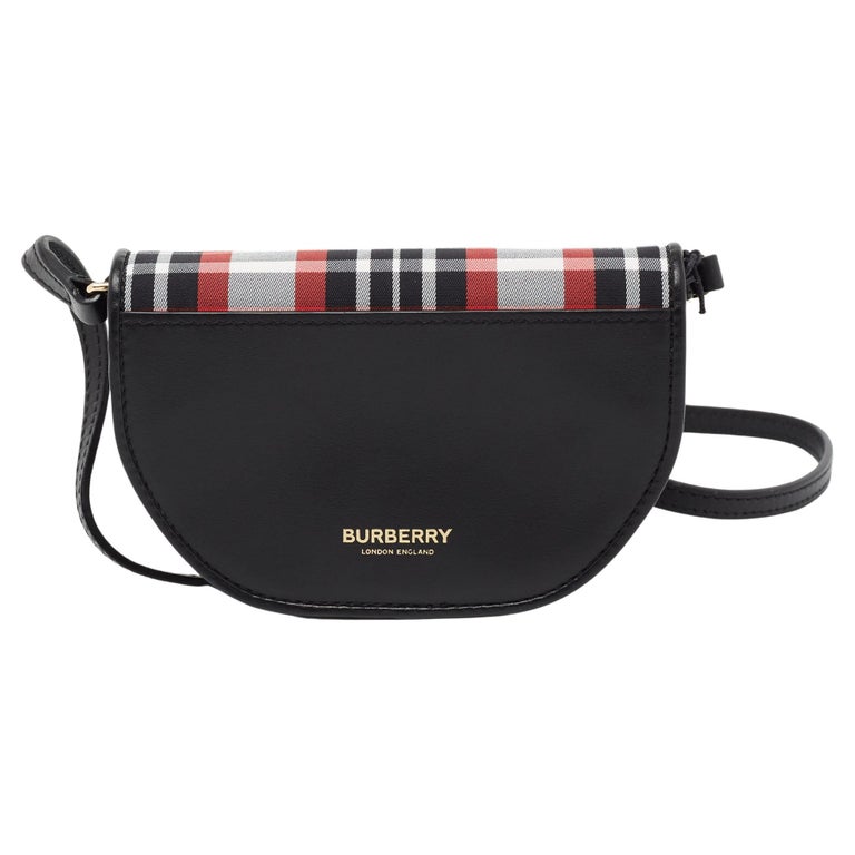 Vintage Burberry Micro Yellow Check Canvas Nylon Wristlet Handbag