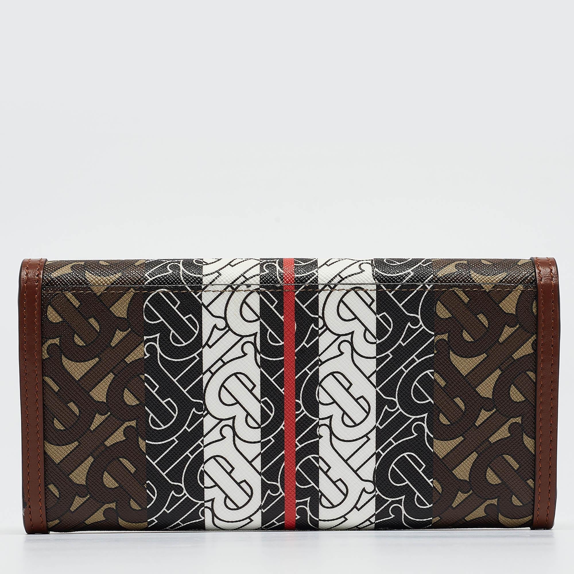 Women's Burberry Multicolor TB Print Coated Canvas and Leather Continental Wallet