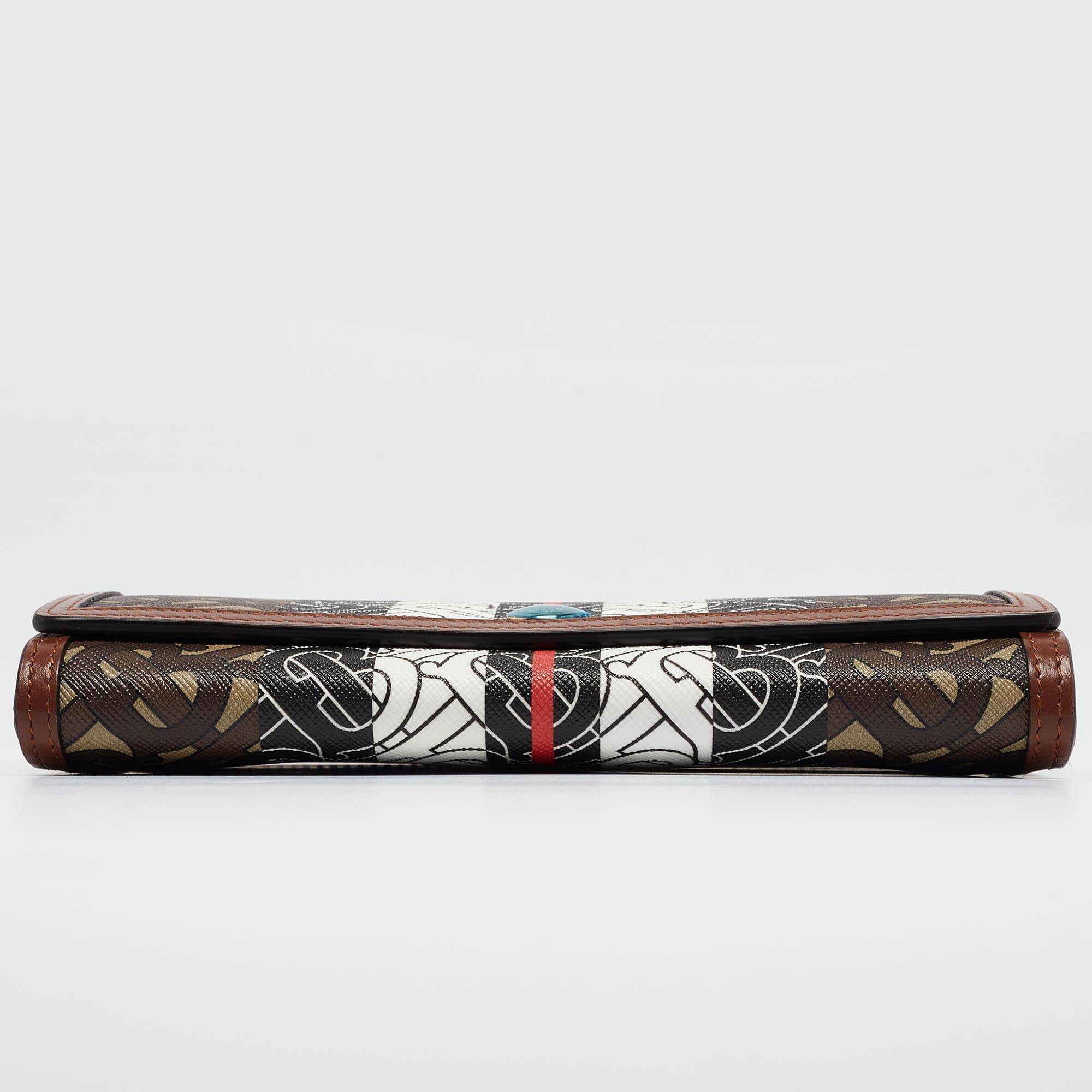 Burberry Multicolor TB Print Coated Canvas and Leather Continental Wallet 2