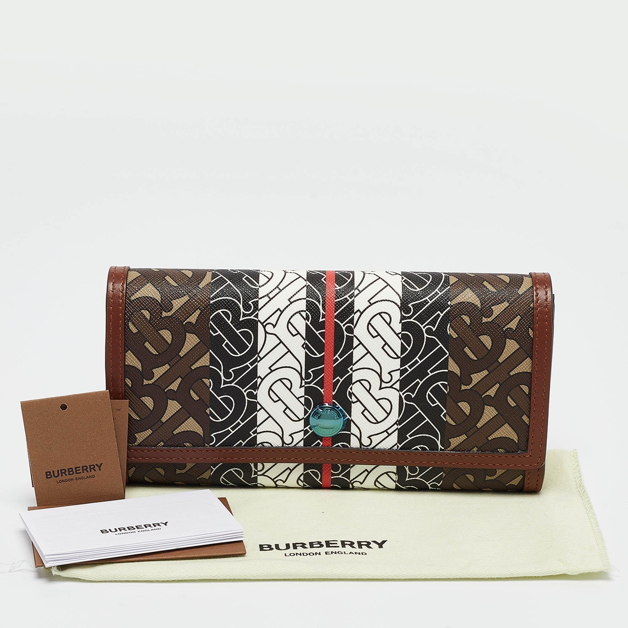 Burberry Multicolor TB Print Coated Canvas and Leather Continental Wallet 4