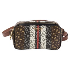 Burberry Multicolor TB Print Coated Canvas and Leather Convertible Sling Bag
