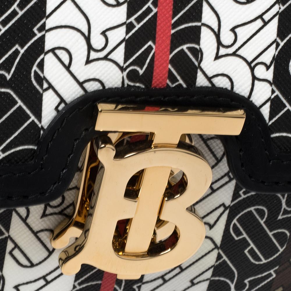 Burberry Multicolor TB-Print Coated Canvas and Leather Crossbody Bag In Good Condition In Dubai, Al Qouz 2
