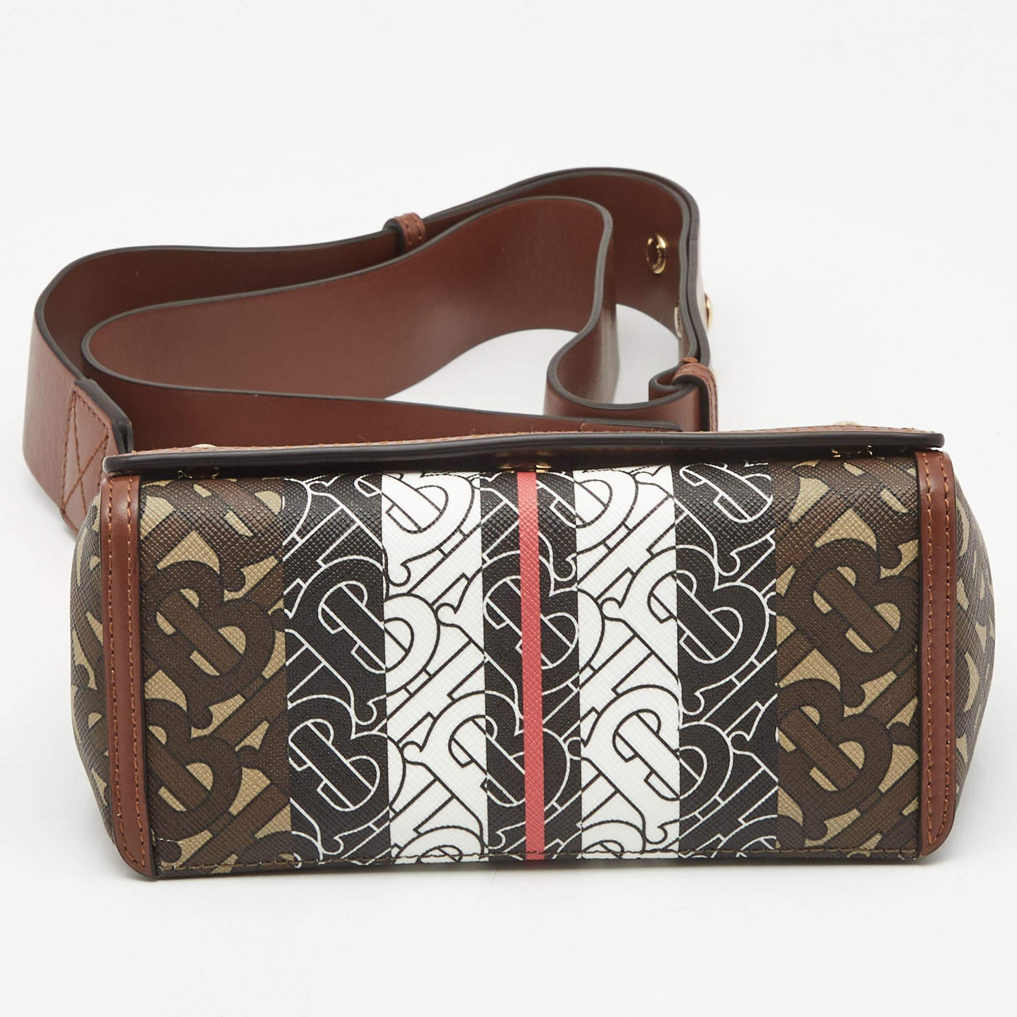 Women's Burberry Multicolor TB Print Coated Canvas and Leather Hackberry Crossbody Bag