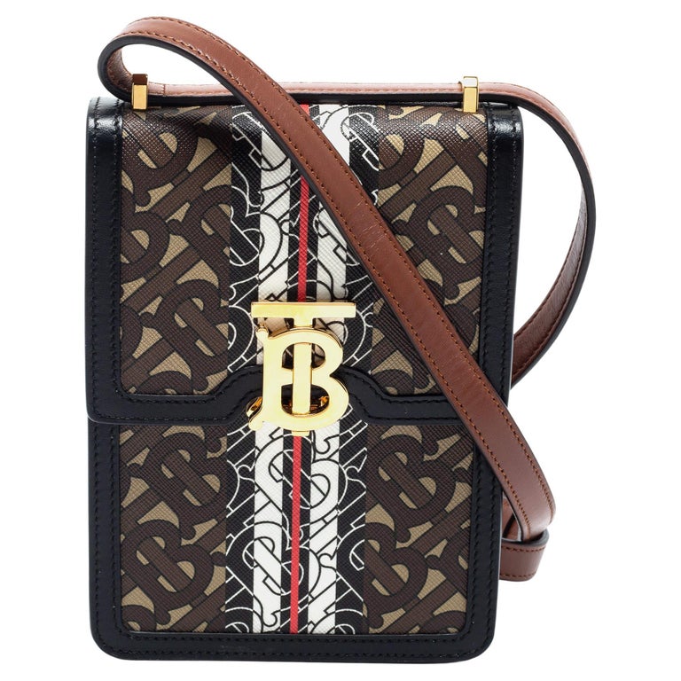 Burberry Multicolor TB Print Coated Canvas Robin Phone Holder Crossbody Bag  For Sale at 1stDibs